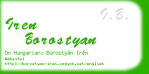 iren borostyan business card