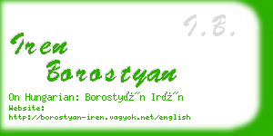 iren borostyan business card